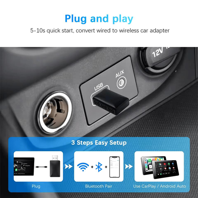 Адаптер для беспроводного Apple CarPlay / Android Auto - изображение 5