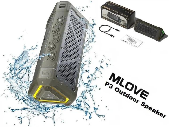 Портативная Bluetooth-колонка MLOVE P3, 40Вт, IP67, RGB-подсветка, Bluetooth 5.3, microSD, чёрная - изображение 2