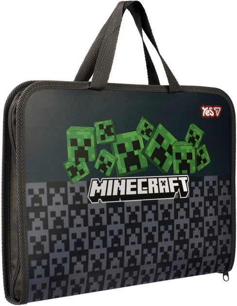 Папка-портфель YES Minecraft Creepers FC на молнии с тканевыми ручками (492355) (5056574464446) - изображение 3