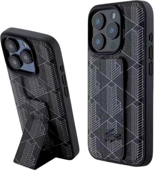 Панель Lacoste для iPhone 15 Pro max Grip Stand Mono Black (LCHCP15XGSPBSK) - зображення 3