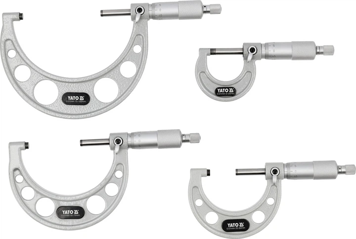 Набір мікрометрів YATO YT-72304 зовнішніх 0-100 мм 4 шт (5906083122330) - зображення 2