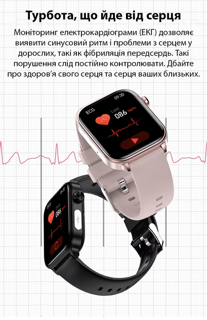 Жіночий смарт-годинник здоров'я Lemfo ET570 з тонометром, глюкометром, вимірюванням рівня кисню в крові та вимірюванням температури тіла та ЕКГ - зображення 10