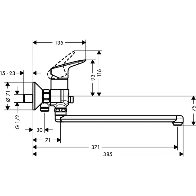 Смеситель для ванны hansgrohe Logis 71402000, хром - изображение 2