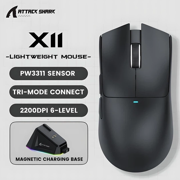 Игровая беспроводная мышь Attack Shark X11 Black - изображение 2