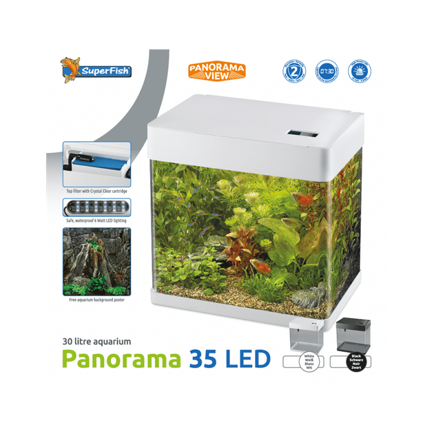 Акваріум скляний - Superfish Panorama 35 LED WHITE (A4052010) - Фото 2 Акваріум скляний - Superfish Panorama 35 LED WHITE (A4052010) - изображение 2