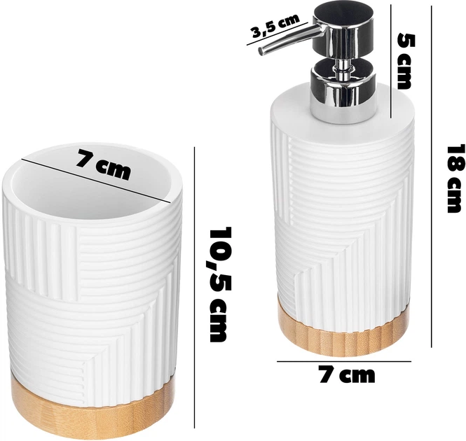 Набір з двох предметів для ванної кімнати Kadax Lunel Білий (K10211) - зображення 2