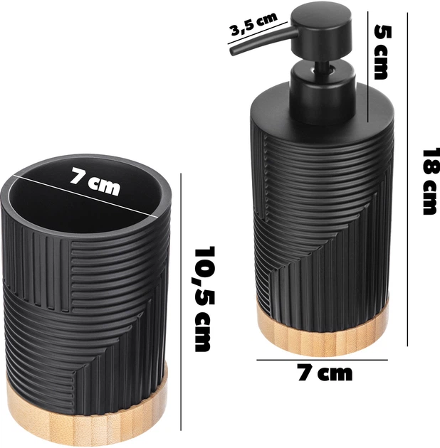 Zestaw dwóch elementów łazienkowych Kadax Lunel Czarny (K10212) - obraz 2