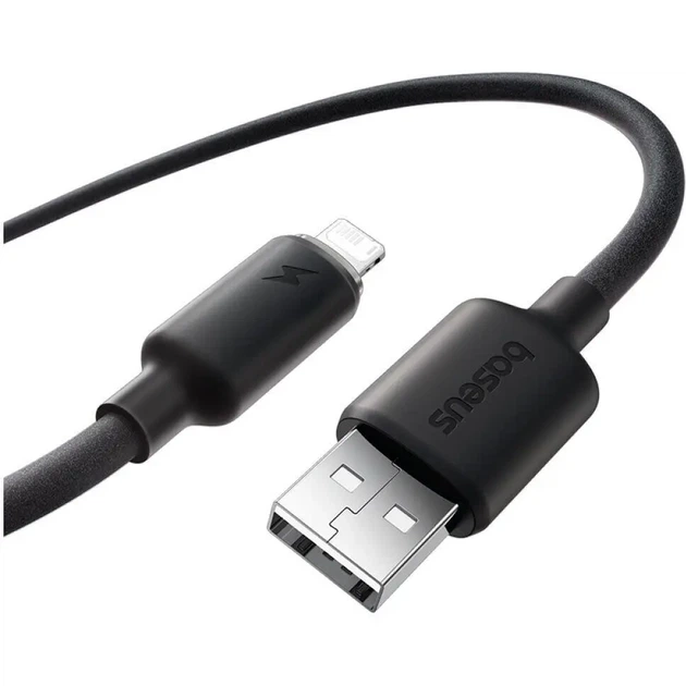 Кабель Baseus USB to Lightning Foamed Silicone 2,4A 1m Black E0426900 - Фото 1 Кабель Baseus USB to Lightning Foamed Silicone 2,4A 1m Black E0426900 - зображення 1