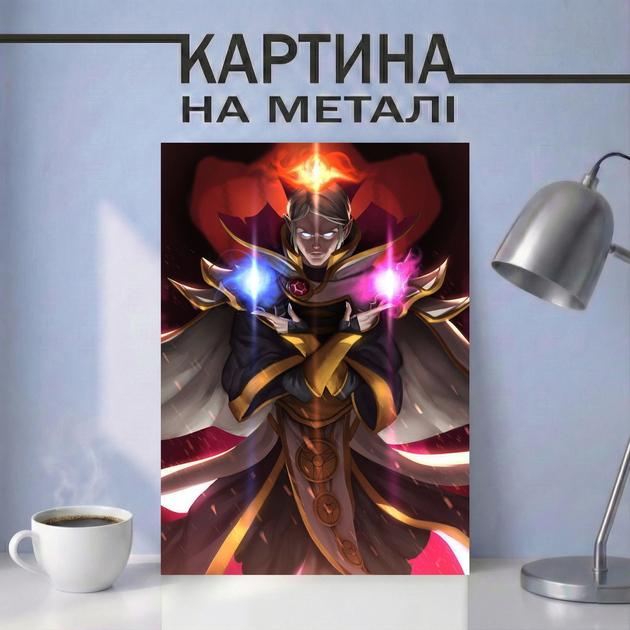 Картина на металле 21х30 (А4) Dota 2 — с персонажем Invoker, уникальный подарок - Фото 1 Картина на металле 21х30 (А4) Dota 2 — с персонажем Invoker, уникальный подарок - изображение 1