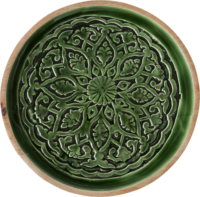 Тарілка Boltze Grelo дерев’яна з різьбленим візерунком 30 см (4066076472734) - зображення 2