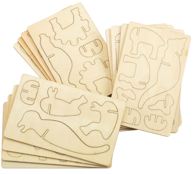 Креативний набір Colorations Дерев'яний динозавр 3D 4 штуки (191487037051) - зображення 2