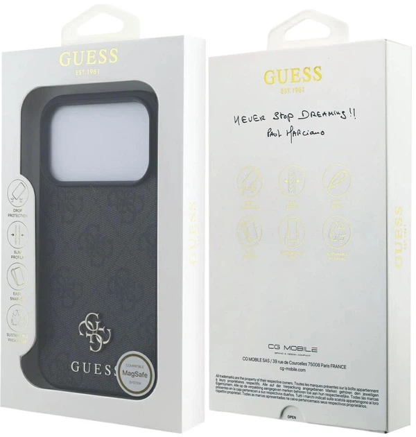 Etui plecki Guess 4G Small Classic Logo MagSafe do Apple iPhone 17 Pro Max Black (3666339490591) - obraz 8