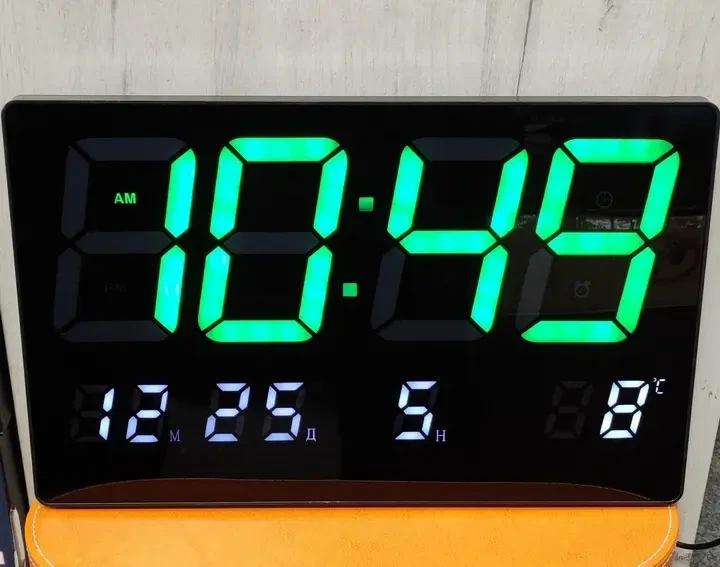 Настенные LED часы 3308 с термометром и календарем - Фото 2 Настенные LED часы 3308 с термометром и календарем - изображение 2