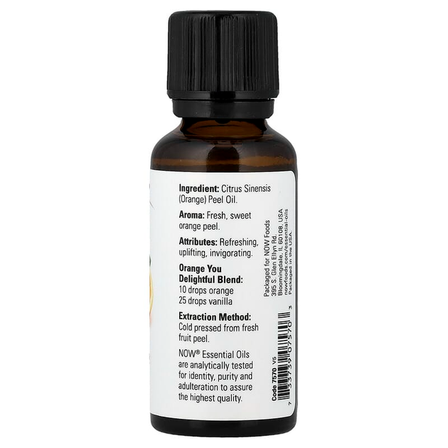 Эфирное масло апельсина NOW Foods, Essential Oils, Orange, 30 мл - изображение 2