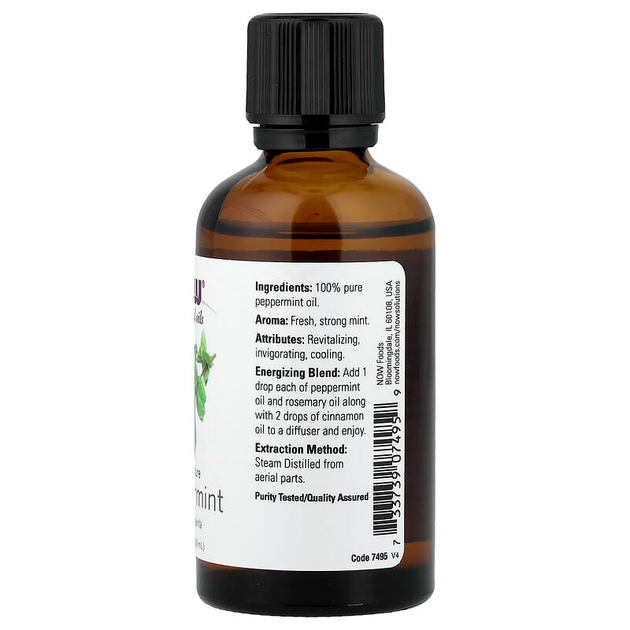Ефірна олія перцевої м'яти NOW Foods Essential Oils "Peppermint" чиста (59 мл) - зображення 2