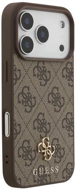 Etui plecki Guess 4G Small Classic Logo MagSafe do Apple iPhone 17 Pro Max Brown (3666339490638) - obraz 4