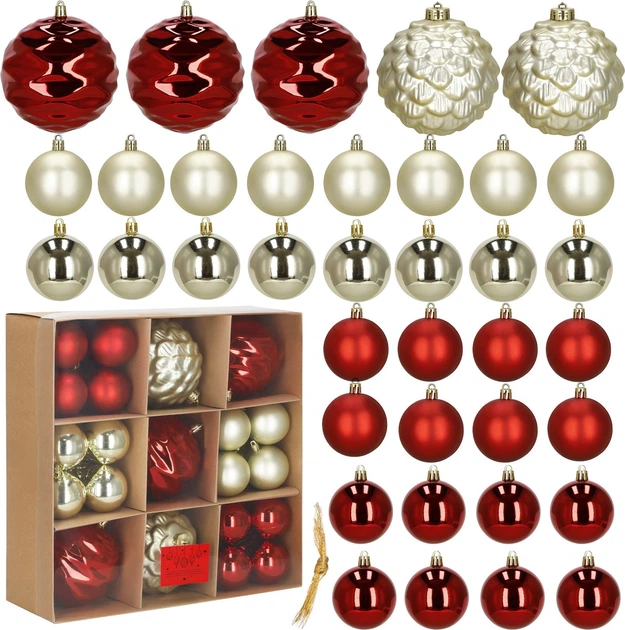 Набір ялинкових кульок Springos CA0963 6/12 см 37 шт (5908455301299) - зображення 2