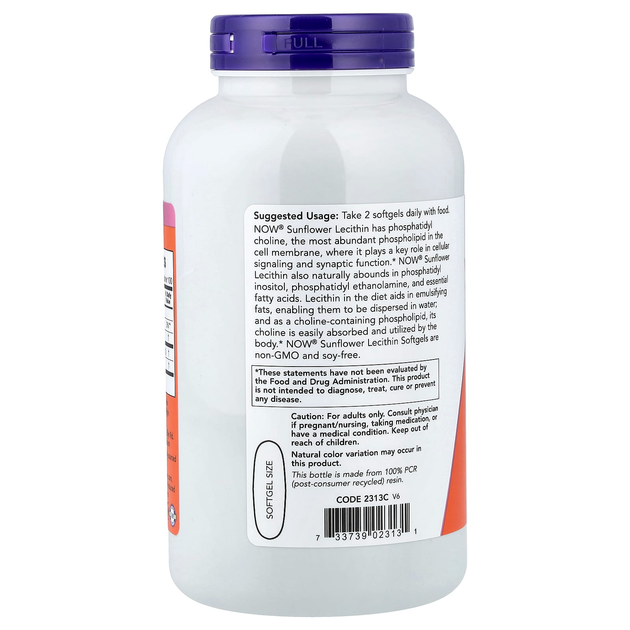 Лецитин из подсолнечника NOW Foods, Sunflower Lecithin, для нервной системы, 1200 мг, 200 гелевых капсул - Фото 3 Лецитин из подсолнечника NOW Foods, Sunflower Lecithin, для нервной системы, 1200 мг, 200 гелевых капсул - изображение 3