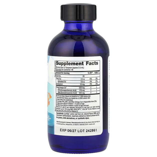 Дитяча ДГК, Nordic Naturals, children's DHA, полуничний смак, в рідкій формі, 119 мл - зображення 2