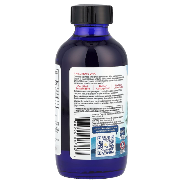 Дитяча ДГК, Nordic Naturals, children's DHA, полуничний смак, в рідкій формі, 119 мл - зображення 3