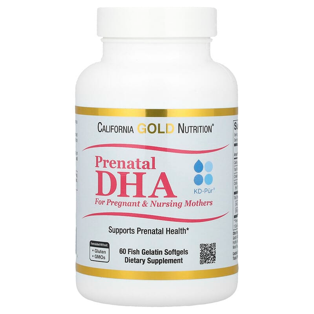 Рыбий жир для беременных и кормящих California GOLD Nutrition "Prenatal DHA" пренатальная ДГК, жирные кислоты, 450 мг (60 гелевых капсул) - Фото 1 Рыбий жир для беременных и кормящих California GOLD Nutrition "Prenatal DHA" пренатальная ДГК, жирные кислоты, 450 мг (60 гелевых капсул) - изображение 1