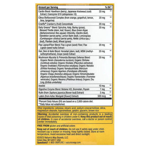 Поливитамины для женщин Nature's Way, Alive! "Once Daily Women's Ultra Multivitamin" женские ультрамультивитамины и минералы с овощами, фруктами и травами (60 таблеток) - изображение 3