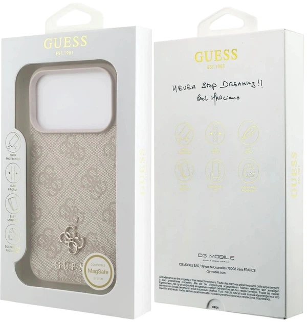 Etui plecki Guess 4G Small Classic Logo MagSafe do Apple iPhone 17 Pro Max Pink (3666339490676) - obraz 8