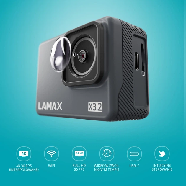 Kamera wideo Lamax X3.2 4K 2” Wi-Fi 12MPx Czarna (LXCAMX32NNNGA) - obraz 6