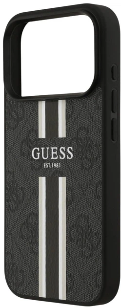 Etui plecki Guess 4G Printed Stripes MagSafe do Apple iPhone 17 Pro Black (3666339491383) - obraz 5