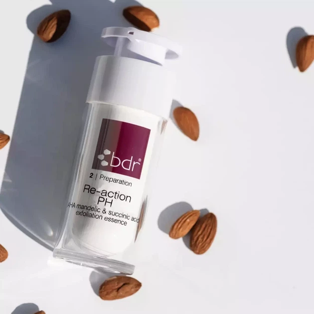 Пілінг для обличчя AHA мигдальною та бурштиновою кислотами BDR Re-action PH 30 ml - зображення 2