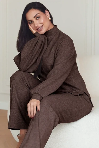 Женская кофта XXL-3XL. Шоколад - Фото 4 Женская кофта XXL-3XL. Шоколад - изображение 4