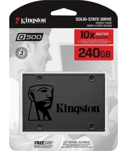 SSD накопичувач Kingston q500 240Gb sata3 2.5" 3d tlc (sq500s37/240g) - Фото 3 SSD накопичувач Kingston q500 240Gb sata3 2.5" 3d tlc (sq500s37/240g) - зображення 3