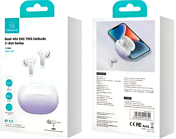 Słuchawki Usams US-XD19 Blue/White (6958444904733) - obraz 2