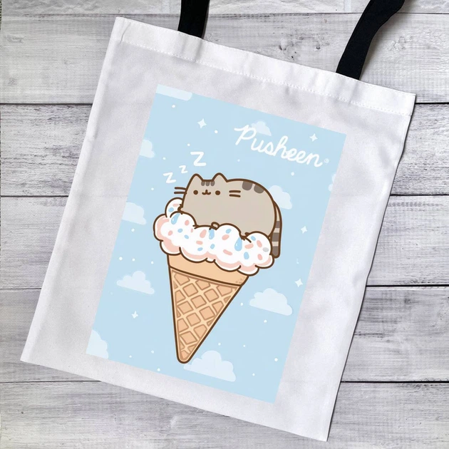 Эко сумка, шопер с принтом Pusheen Пушин 39х34 см (ПУ00116) - Фото 1 Эко сумка, шопер с принтом Pusheen Пушин 39х34 см (ПУ00116) - изображение 1