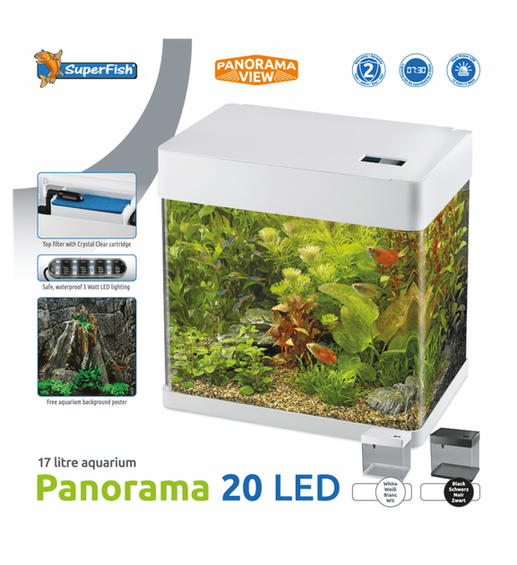 Акваріум скляний - Superfish Panorama 20 LED BLACK (A4052030) - зображення 2