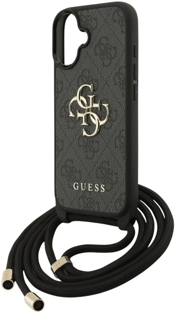 Панель Guess 4G Big Logo Cord Stap Crossbody для Apple iPhone 17 Black (3666339526733) - зображення 4