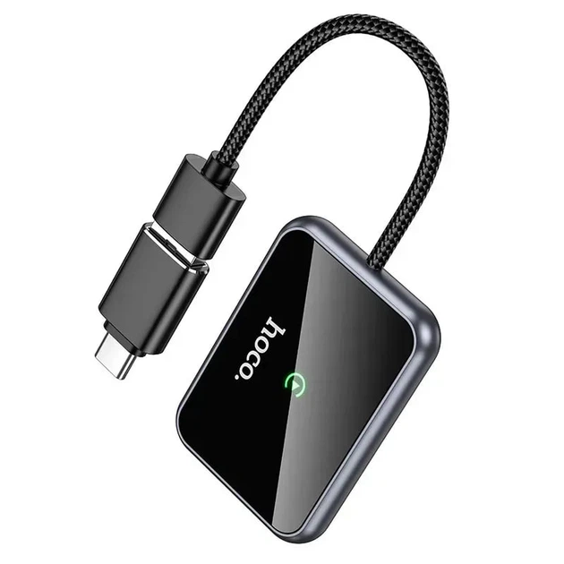 Бездротовий автомобільний адаптер USB/Type‑C для CarPlay та Android Auto Hoco HU1 - зображення 3