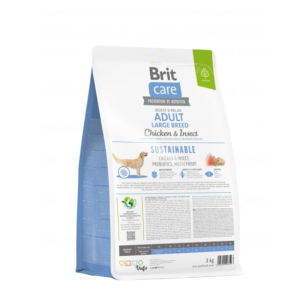 Корм сухий Brit Care Dog Sustainable Adult Large Breed для дорослих собак великих порід з куркою та комахами 3 кг - Фото 3 Корм сухий Brit Care Dog Sustainable Adult Large Breed для дорослих собак великих порід з куркою та комахами 3 кг - зображення 3