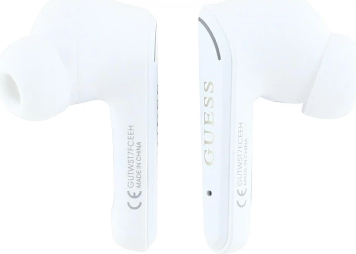 Słuchawki Guess Flat Classic Logo Electroplated TWS White (GUTWST7FCEEH) - obraz 2