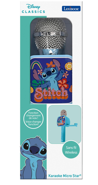 Бездротовий дитячий мікрофон Lexibook MIC240D Stitch для караоке з Bluetooth і динаміком (3380743107745) - зображення 2