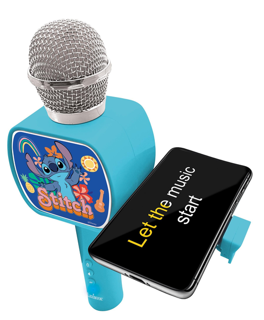 Бездротовий дитячий мікрофон Lexibook MIC240D Stitch для караоке з Bluetooth і динаміком (3380743107745) - зображення 4
