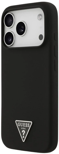 Панель Guess Silicone Triangle Logo MagSafe для Apple iPhone 17 Pro Black (3666339517137) - зображення 2