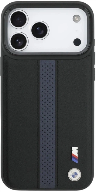 Etui BMW M Perforated Stripe Logo MagSafe do Apple iPhone 17 Pro Max Black (3666339481513) - obraz 3