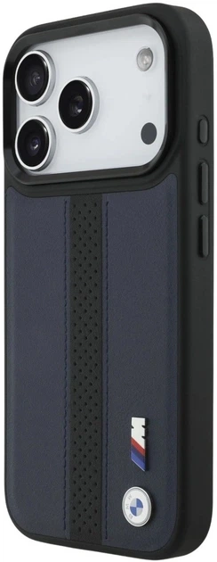 Чохол BMW M Perforated Stripe Logo MagSafe для Apple iPhone 17 Pro Navy Blue (3666339481827) - зображення 2