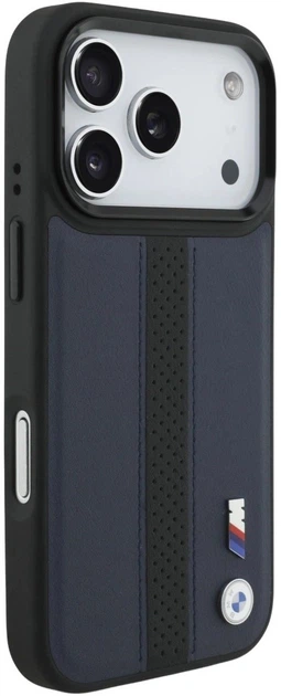 Чохол BMW M Perforated Stripe Logo MagSafe для Apple iPhone 17 Pro Navy Blue (3666339481827) - зображення 4