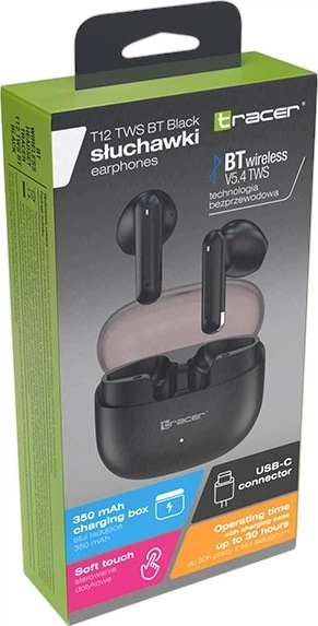 Słuchawki Tracer T12 TWS BT Black (TRASLU47783) - obraz 5