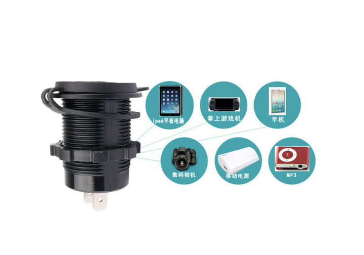 Автомобильный адаптер USB + Type-C с Q.C. 3.0 с Вольтметром – Врезной модуль с кнопкой для быстрой зарядки - изображение 6