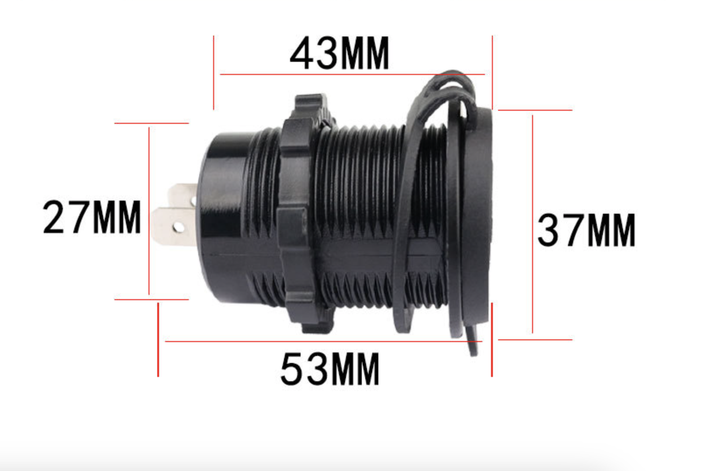 Автомобильный адаптер USB + Type-C с Q.C. 3.0 с Вольтметром – Врезной модуль с кнопкой для быстрой зарядки - изображение 7