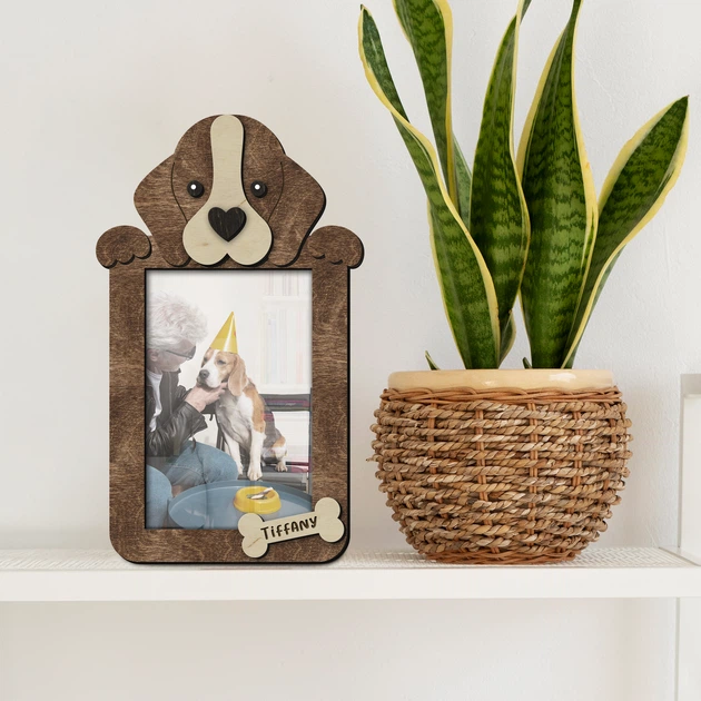 Фоторамка The Frame Depot с биглем персонализирована на 1 вертикальное фото Темно-коричневый (dog_beagle_vertical) - изображение 2