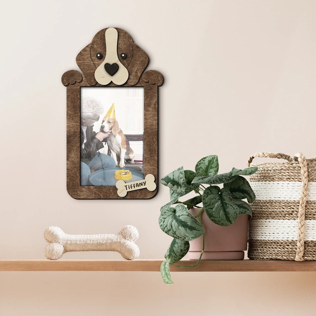 Фоторамка The Frame Depot с биглем персонализирована на 1 вертикальное фото Темно-коричневый (dog_beagle_vertical) - изображение 3